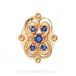 GS538 S - 14 Karat Gold Sapphire Slide 